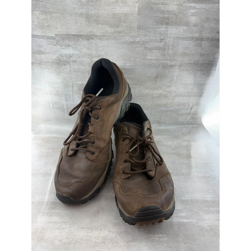 Merrell Moab Adventure Dark Earth Brown Leather Hiking Shoes Men Sz 14 Vibram